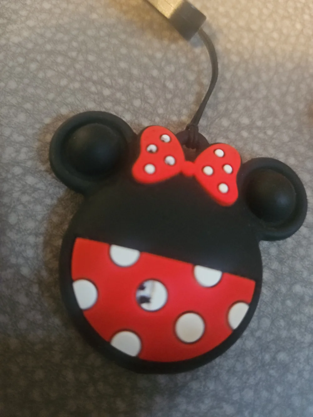 Disney Airtag Red, Black Kids Character Lanyard Necklace with Polka Dot Charms